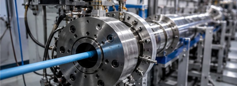A precision medical tubing extrusion line
